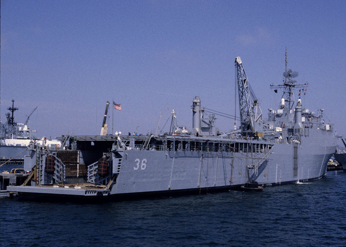 Photograph of the vessel USS Anchorage pictured at San Diego on 16th September 1994