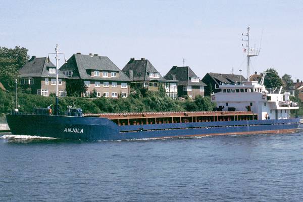 Photograph of the vessel  Anjola pictured passing through Rendsburg on 7th June 1997
