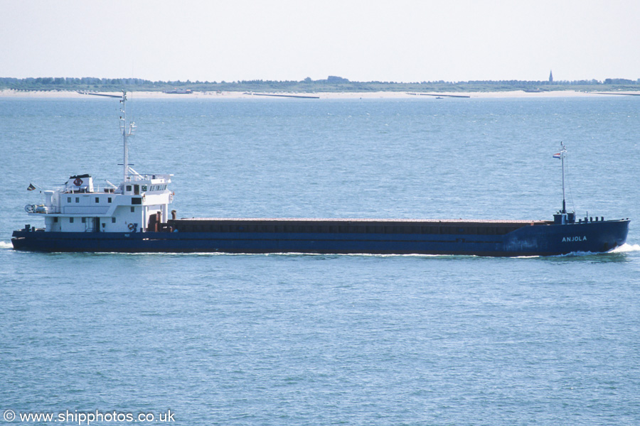 Photograph of the vessel  Anjola pictured on the Westerschelde passing Vlissingen on 21st June 2002