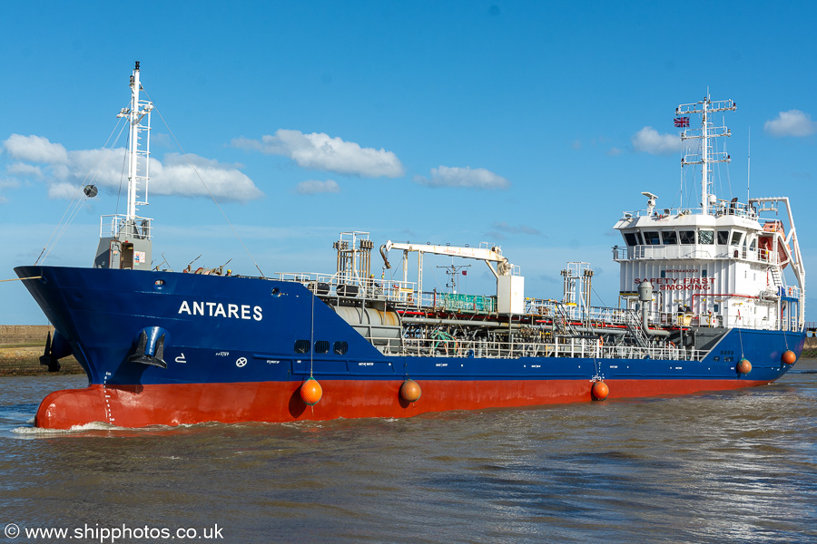 Photograph of the vessel  Antares pictured arriving at Blyth on 6th April 2024