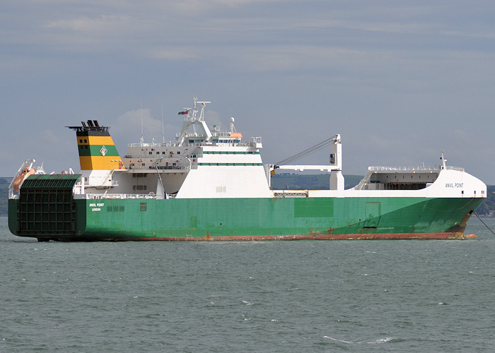 Photograph of the vessel  Anvil Point pictured at anchor in the Solent on 6th August 2011