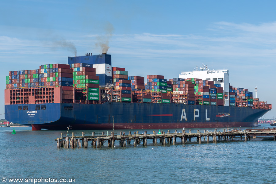 Photograph of the vessel  APL Changi pictured arriving at Southampton on 28th April 2025