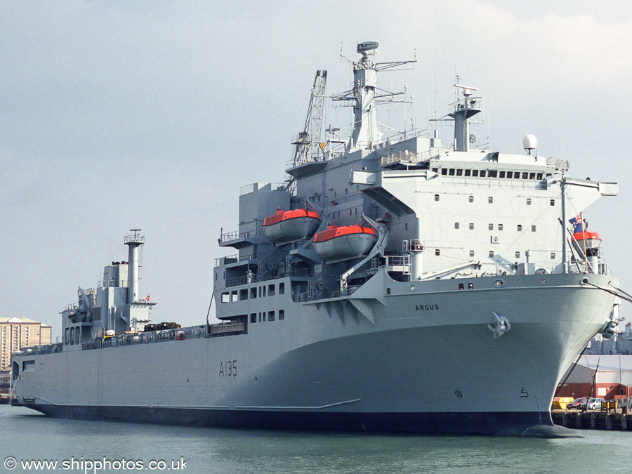 RFA Argus pictured at Southampton on 28th January 2002