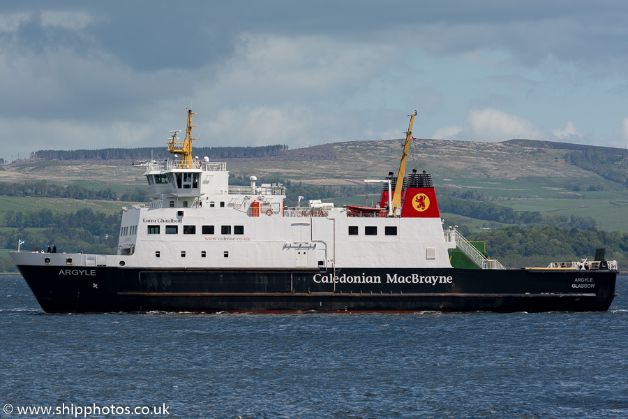 Photograph of the vessel  Argyle pictured passing Greenock on 7th June 2015