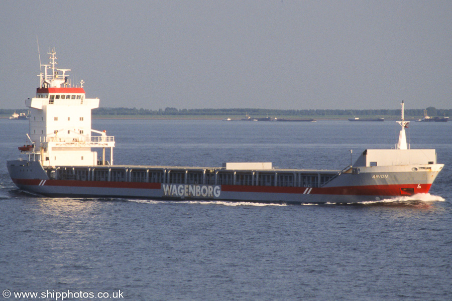 Photograph of the vessel  Arion pictured on the Westerschelde passing Vlissingen on 18th June 2002