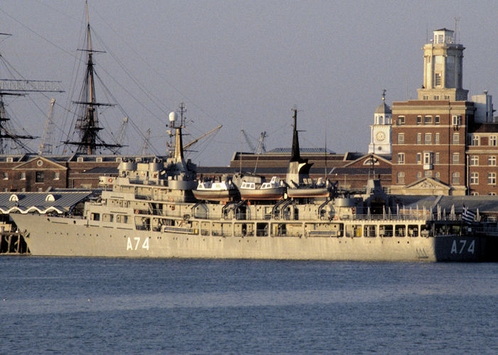 HS Aris pictured in Portsmouth Naval Base on 19th July 1997