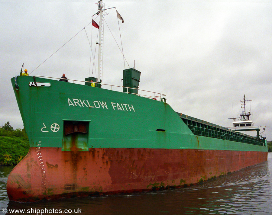 Photograph of the vessel  Arklow Faith pictured on the Manchester Ship Canal on 29th June 2002