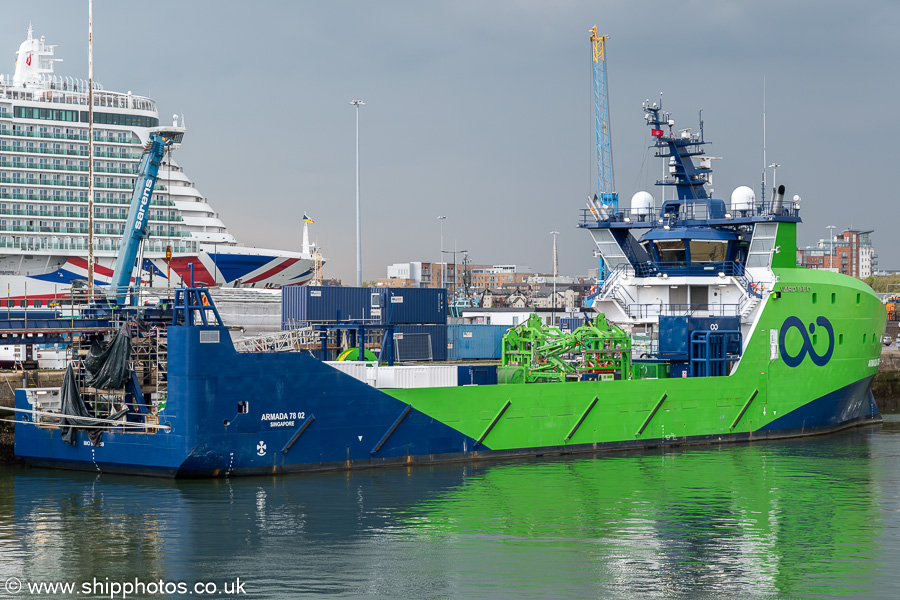Photograph of the vessel  Armada 78 02 pictured in Empress Dock, Southampton on 26th April 2025
