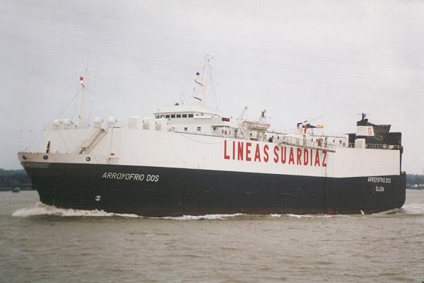 Photograph of the vessel  Arroyofrio Dos pictured on the River Thames on 6th October 1995