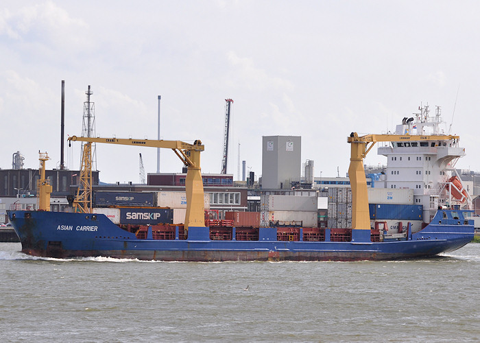 Photograph of the vessel  Asian Carrier pictured passing Vlaardingen on 23rd June 2012