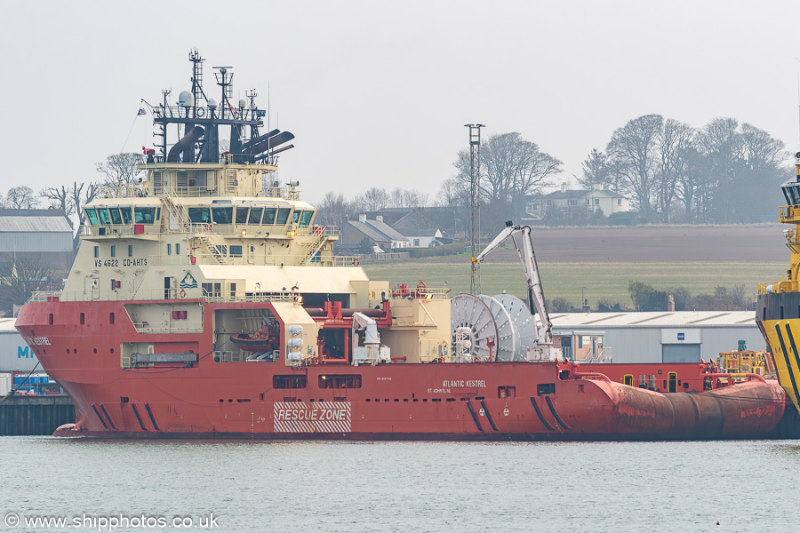 Photograph of the vessel  Atlantic Kestrel pictured at South Quay, Montrose on 21st March 2025