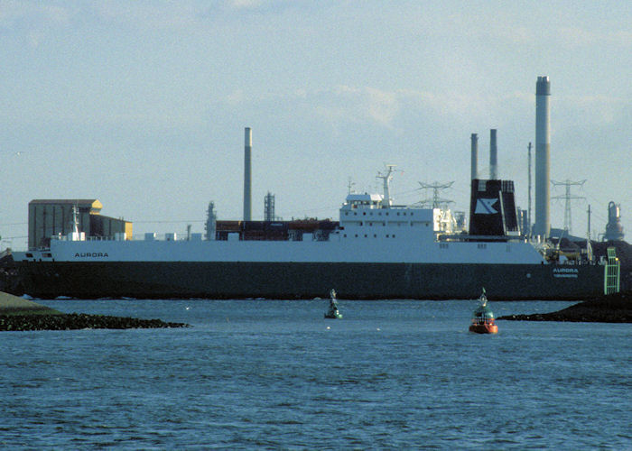 Photograph of the vessel  Aurora pictured approaching Europoort on 20th April 1997