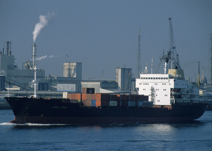 Photograph of the vessel  Ausma Leader pictured passing Vlaardingen on 15th April 1996