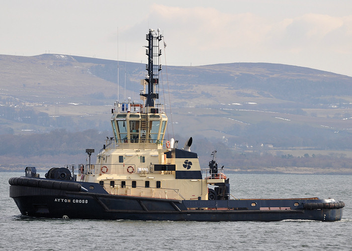 Photograph of the vessel  Ayton Cross pictured passing Greenock on 31st March 2013