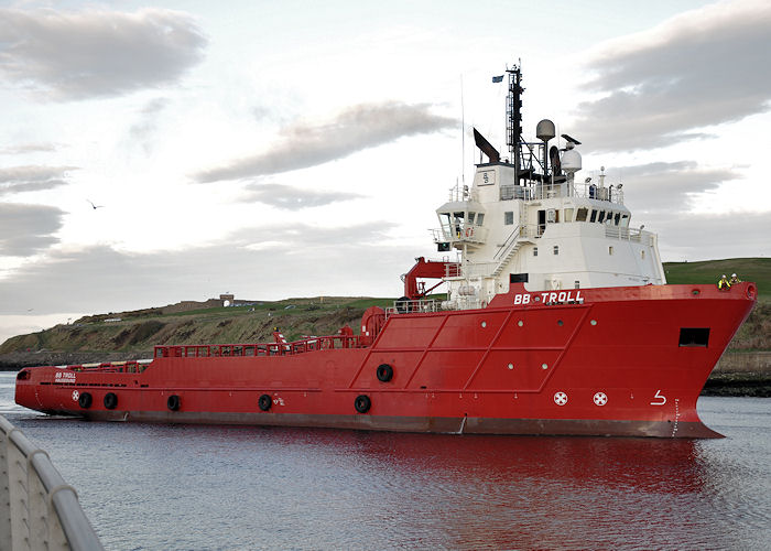 Photograph of the vessel  BB Troll pictured arriving at Aberdeen on 6th May 2013