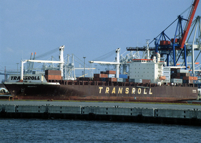 Photograph of the vessel  Belatrix pictured at Hamburg on 9th June 1997