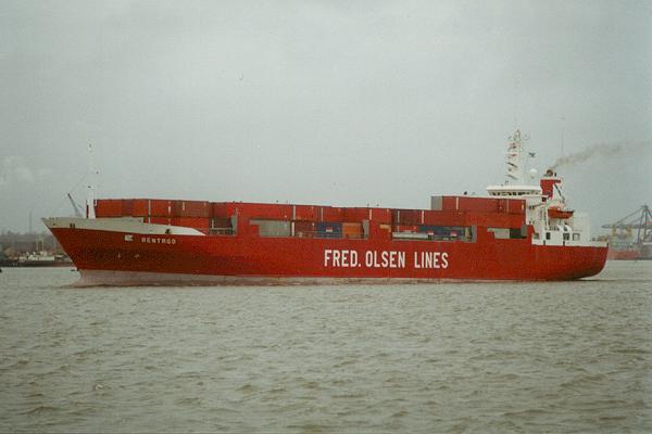 Photograph of the vessel  Bentago pictured departing Southampton on 14th February 1995