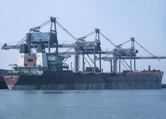 Photograph of the vessel  Berge Athene pictured at EECV, Calandkanaal, Europoort on 27th September 1992