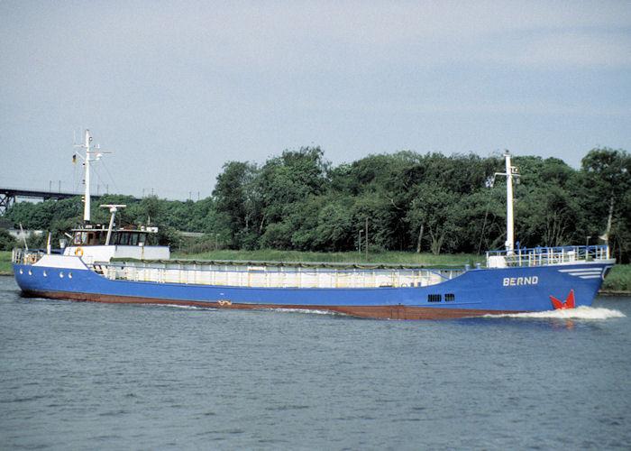 Photograph of the vessel  Bernd pictured passing through Rendsburg on 8th June 1997