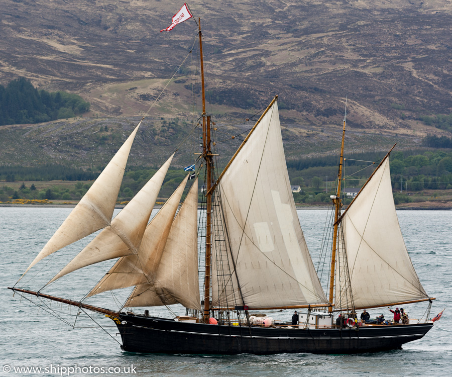 Photograph of the vessel  Bessie Ellen pictured in the Sound of Mull on 15th May 2016