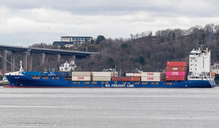 Photograph of the vessel  BG Ruby pictured passing Queensferry on 16th March 2025