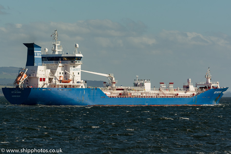Photograph of the vessel  Bit Oktania pictured passing Greenock on 6th October 2016