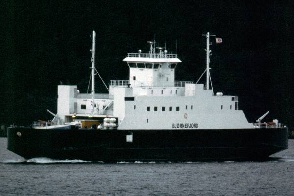 Photograph of the vessel  Bjørnefjord pictured near Bergen on 26th October 1998