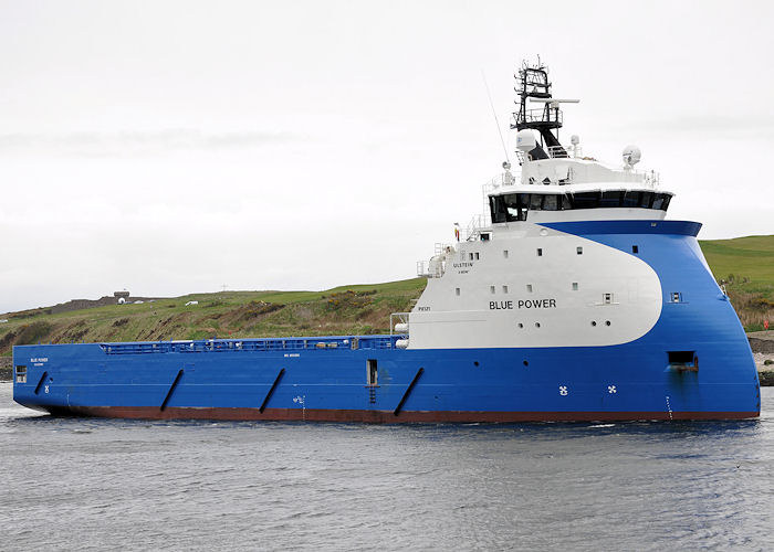 Photograph of the vessel  Blue Power pictured arriving at Aberdeen on 15th May 2013