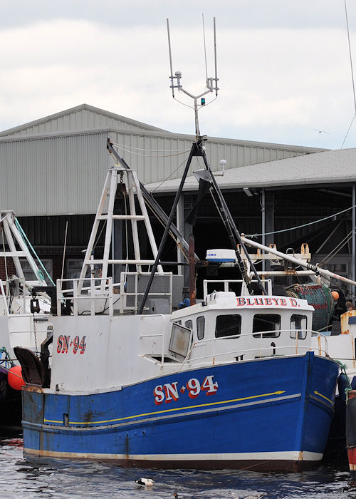 Photograph of the vessel fv Blueye D pictured at the Fish Quay, North Shields on 30th December 2013