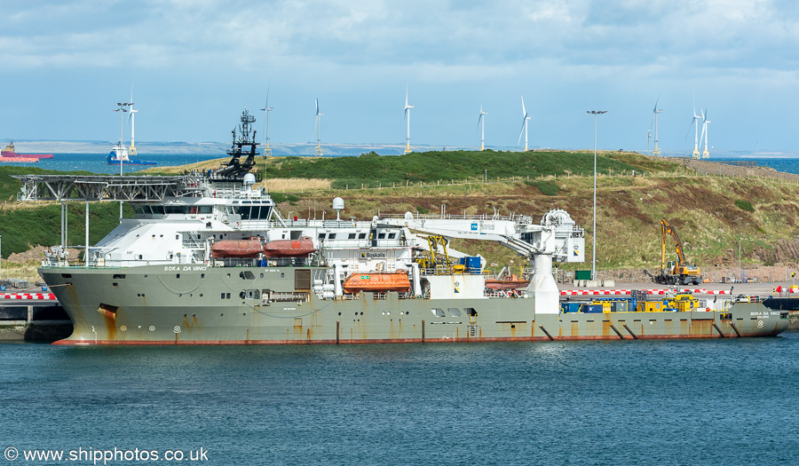 Photograph of the vessel  Boka Da Vinci pictured at Castlegate Quay, Aberdeen South Harbour on 10th September 2024