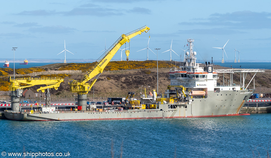 Photograph of the vessel  Boka Northern Ocean pictured at Castlegate Quay, Aberdeen South Harbour on 18th March 2025
