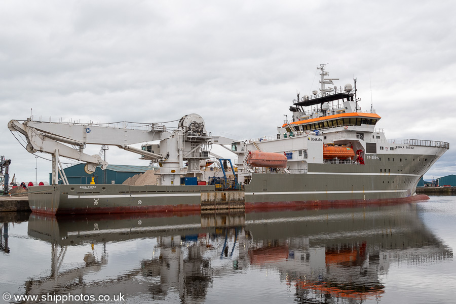 Photograph of the vessel  Boka Topaz pictured in Outer Harbour, Leith on 16th March 2025