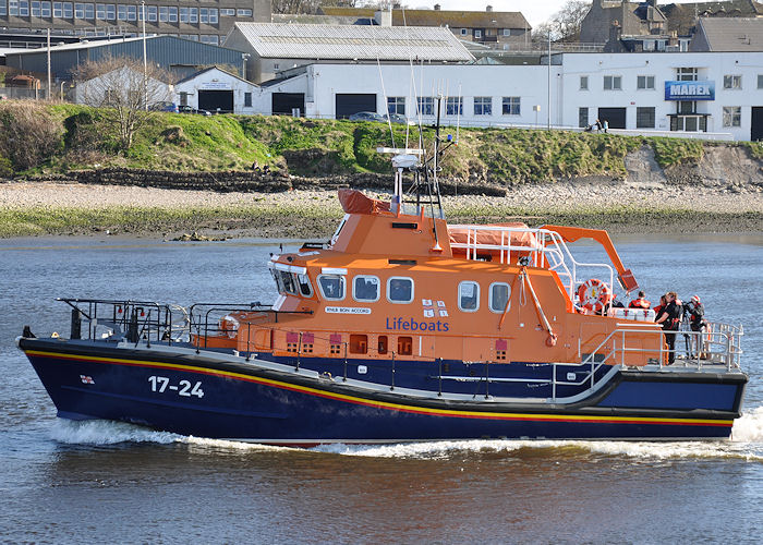 Photograph of the vessel RNLB Bon Accord pictured at Aberdeen on 6th May 2013