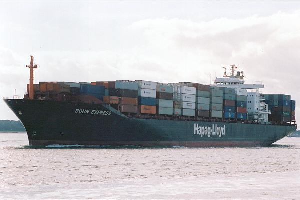 Photograph of the vessel  Bonn Express pictured departing Southampton on 22nd July 2001