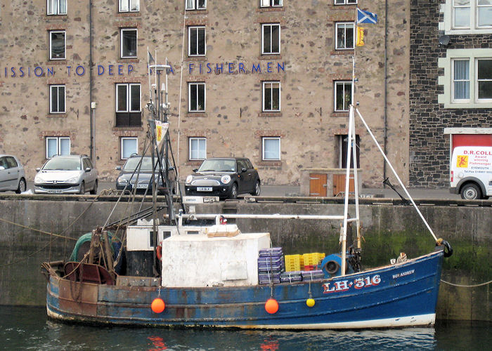 Photograph of the vessel fv Boy Andrew pictured at Eyemouth on 21st March 2010