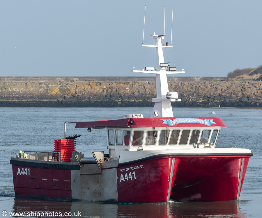 Photograph of the vessel fv Boy Gordon VI pictured arriving at Aberdeen on 20th March 2025