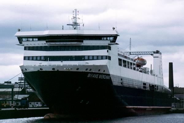 Photograph of the vessel  Brave Merchant pictured in Liverpool on 19th July 1999