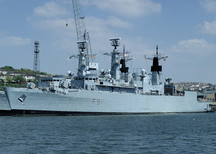 Photograph of the vessel HMS Brazen pictured at Devonport on 6th May 1996
