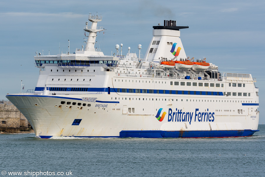 Photograph of the vessel  Bretagne pictured arriving in Portsmouth Harbour on 18th April 2024