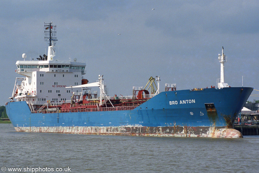 Photograph of the vessel  Bro Anton pictured at Purfleet on 16th August 2003
