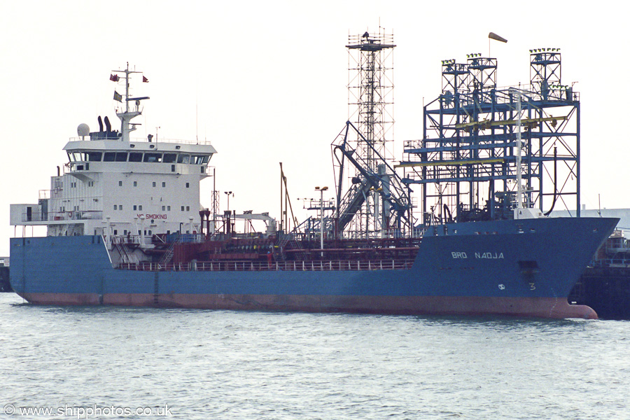 Photograph of the vessel  Bro Nadja pictured at Fawley on 22nd September 2001