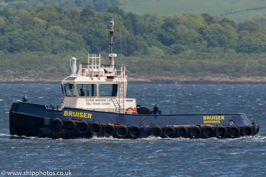 Photograph of the vessel  Bruiser pictured passing Greenock on 7th June 2015