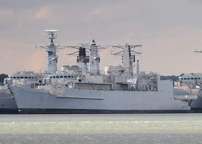 HMS Campbeltown pictured laid up in Portsmouth Harbour on 20th July 2012
