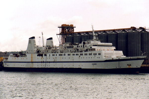 Photograph of the vessel  Candi pictured laid up at Southampton on 16th August 1992