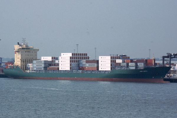 Photograph of the vessel  Cape North pictured in Felixstowe on 26th May 2001