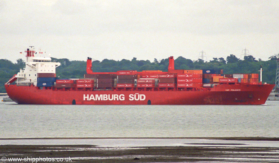 Photograph of the vessel  Cap Polonio pictured arriving at Southampton on 12th June 2002
