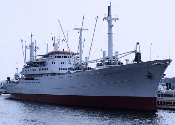 Photograph of the vessel  Cap San Diego pictured in Hamburg on 23rd August 1995