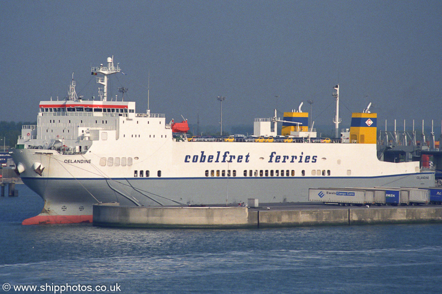 Photograph of the vessel  Celandine pictured at Zeebrugge on 7th May 2003