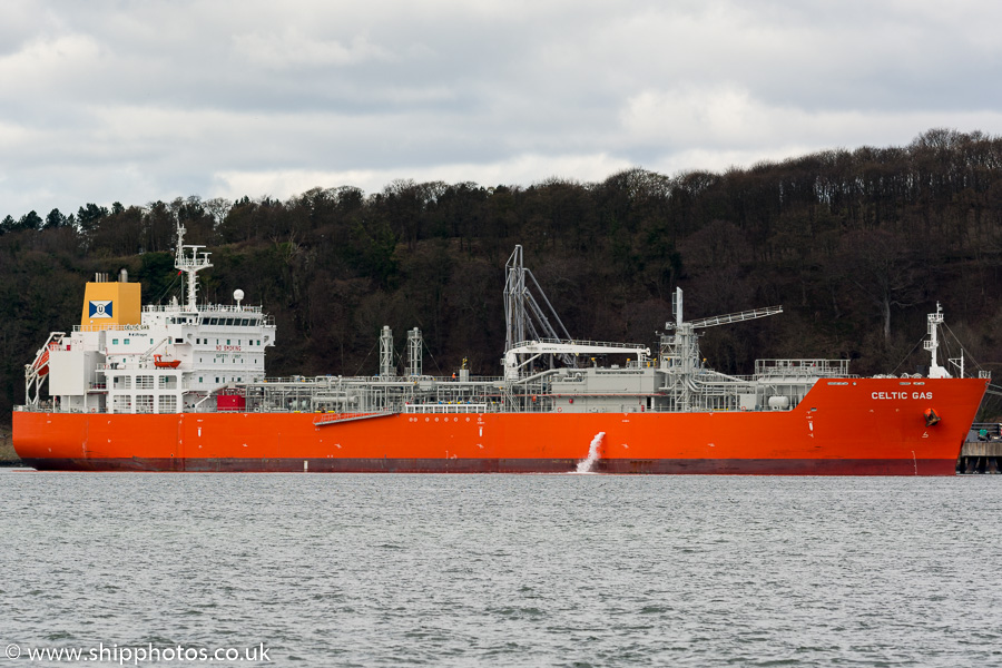 Photograph of the vessel  Celtic Gas pictured at Braefoot Bay on 16th April 2016