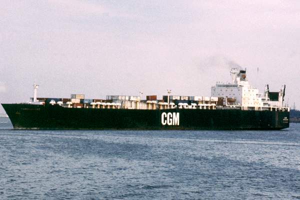 Photograph of the vessel  CGM Ronsard pictured departing Southampton on 10th June 1990